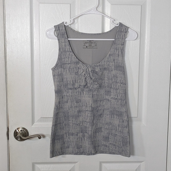 Patagonia Bandha Twist Front Tank Top in Grey Hatch Print Women's‎ Size Small - Picture 1 of 6